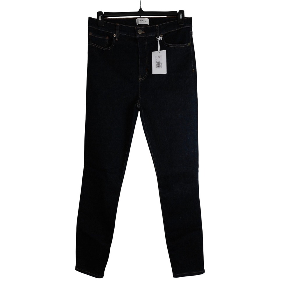 FRAME Le High Skinny Jeans Dark Rinse Indigo Blue Denim‎ Size 34 NEW NWT